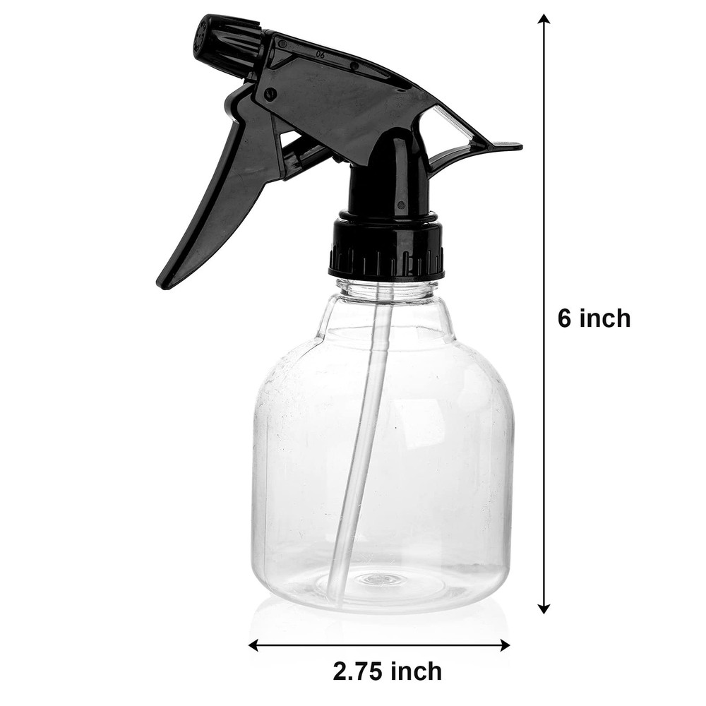 12 Pack 8 Oz Empty Plastic Spray Bottle with Black Trigger Sprayers - Adjusta...