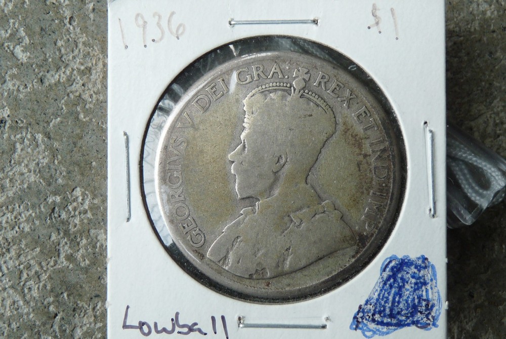 1936 Canada silver dollar $1, lowball