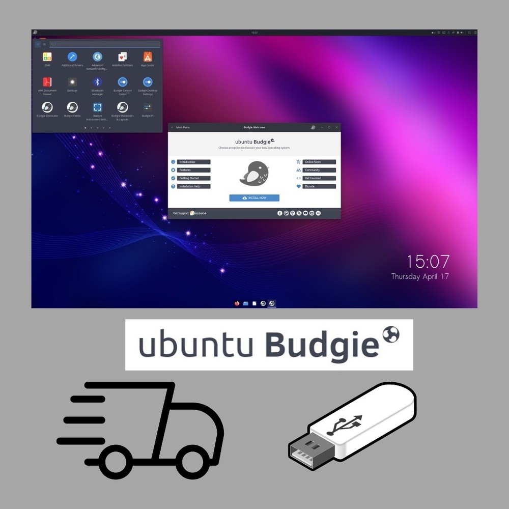 Ubuntu Budgie 25.04 Linux LIVE or Install Bootable USB Flash Drive Budgie 64bit