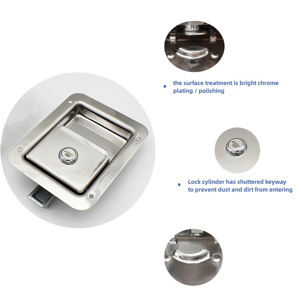 4 Pack Stainless Door Lock Heavy Duty Flush Mount Handle Latch for Silver