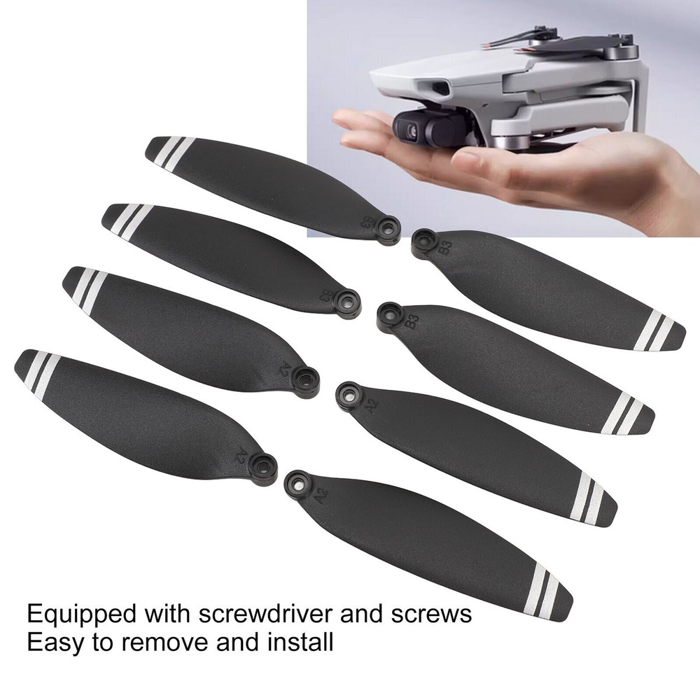 8PCS Drone Propellers Plastic 2.8 Inch Lightweight Quiet RC Drone Propeller