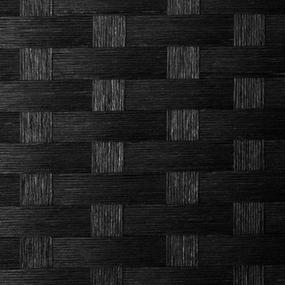 2 ft. Short Woven Fiber Folding Screen - 6 Panel - Black