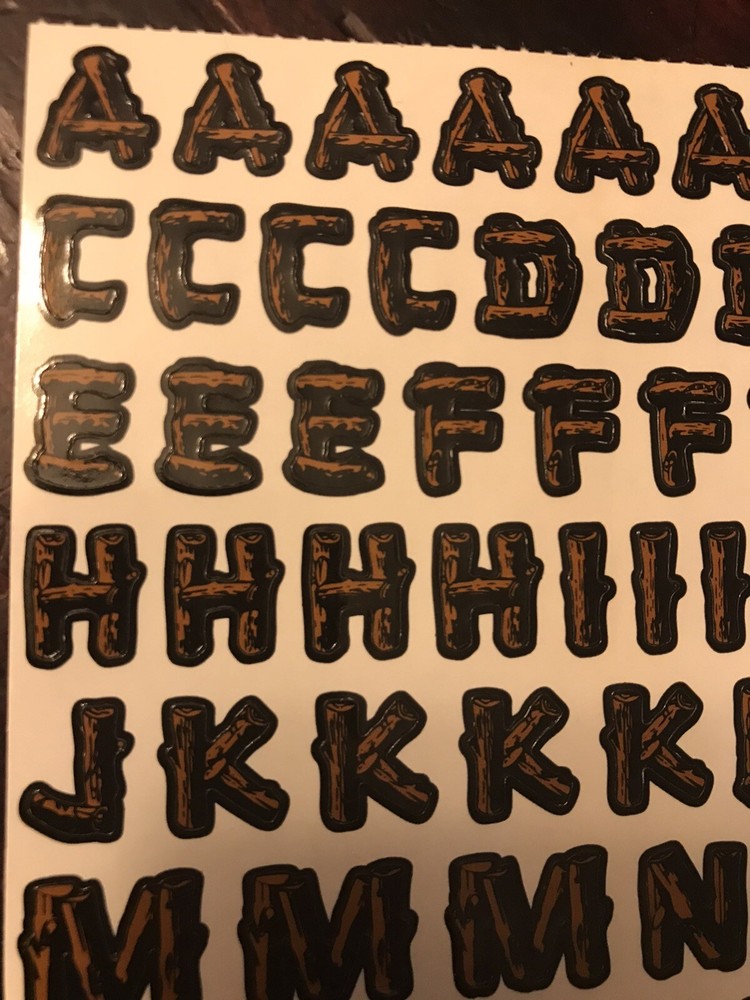 Rustic Mini Letter Stickers 3 sheets per