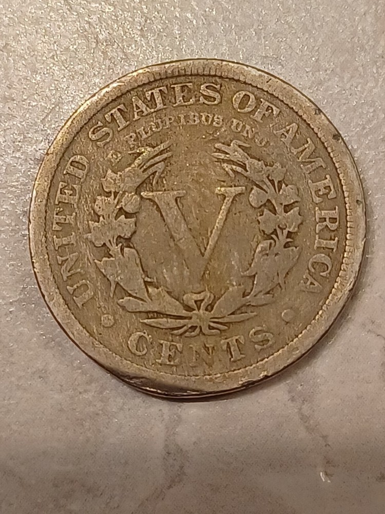 1911 V Nickel Planchet Defect Obverse