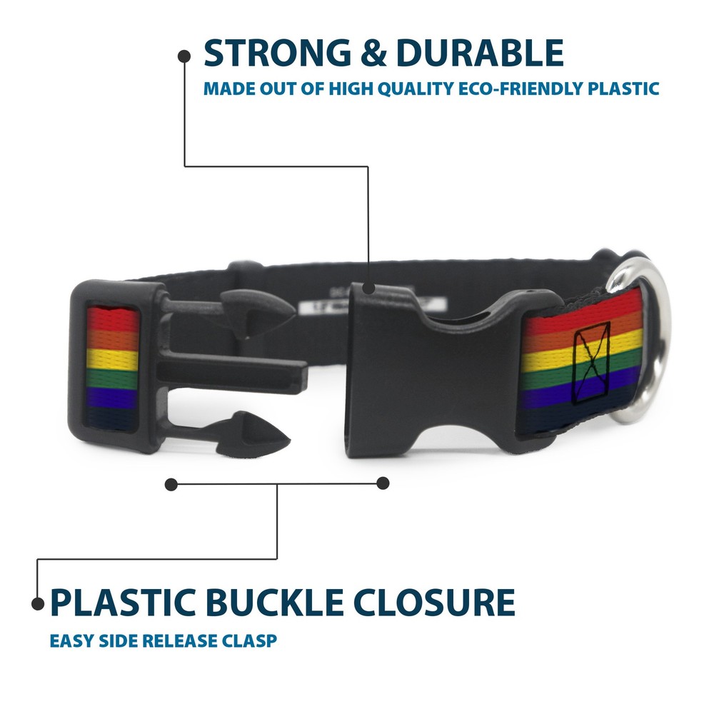 Plastic Clip Collar Rainbow NARROW-Medium 8.5-12"