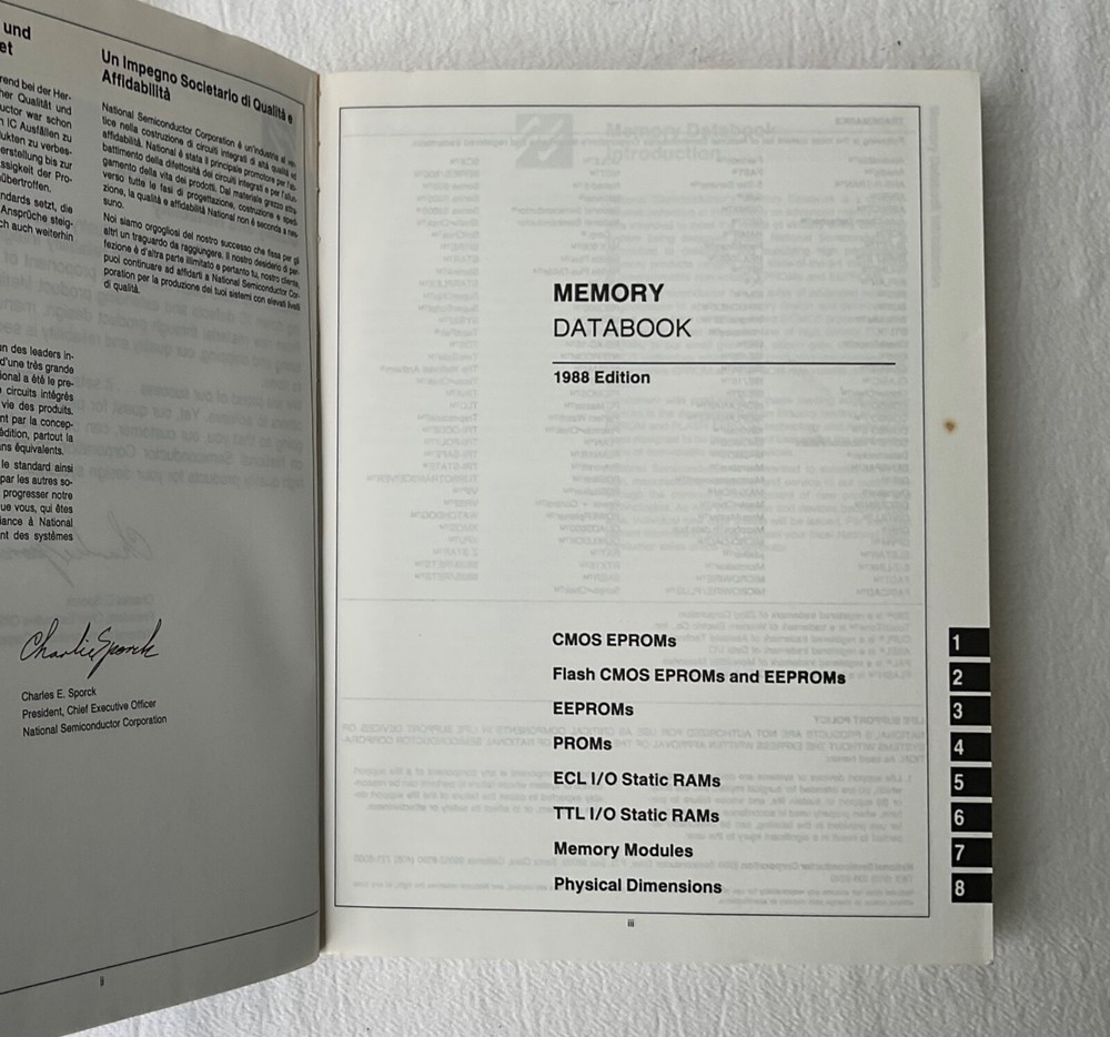 NATIONAL SEMICONDUCTOR Memory Databook 1988 Edition