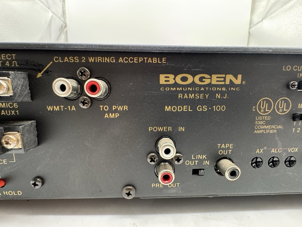 Bogen GS-100 GS100 Bogen Gold Seal Series Amplifier Untested Powers On