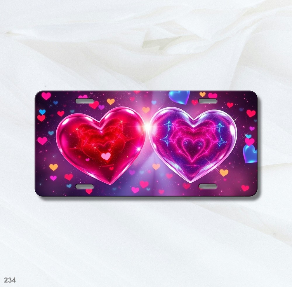 Bold Hearts License Plate Customizable Decorative Plate Everyday Gift