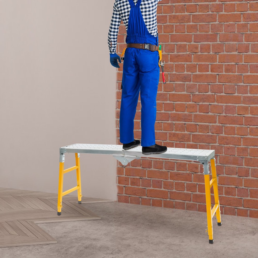Portable Work Platform Adjustable with Folding Legs for Workshop/Garage/Office