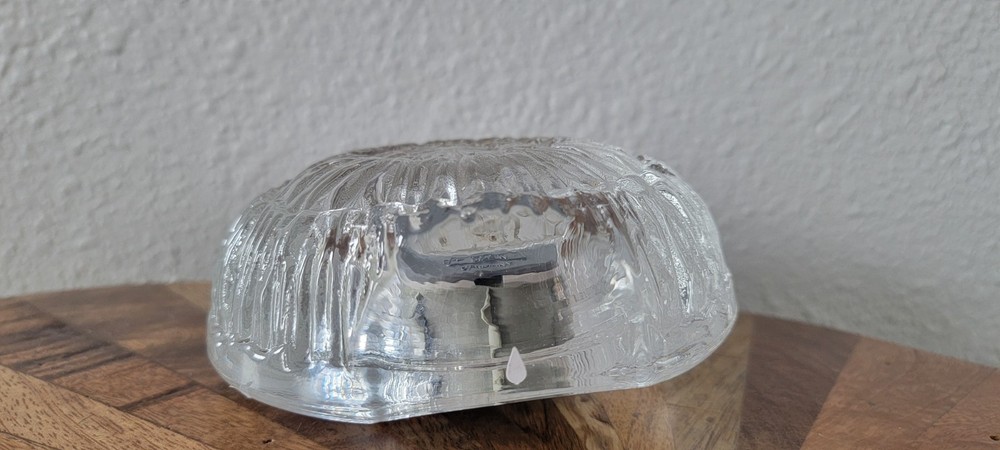 Studio Nova Moonglow Crystal Clock Textured Ice Glass Germany MCM Postmodern