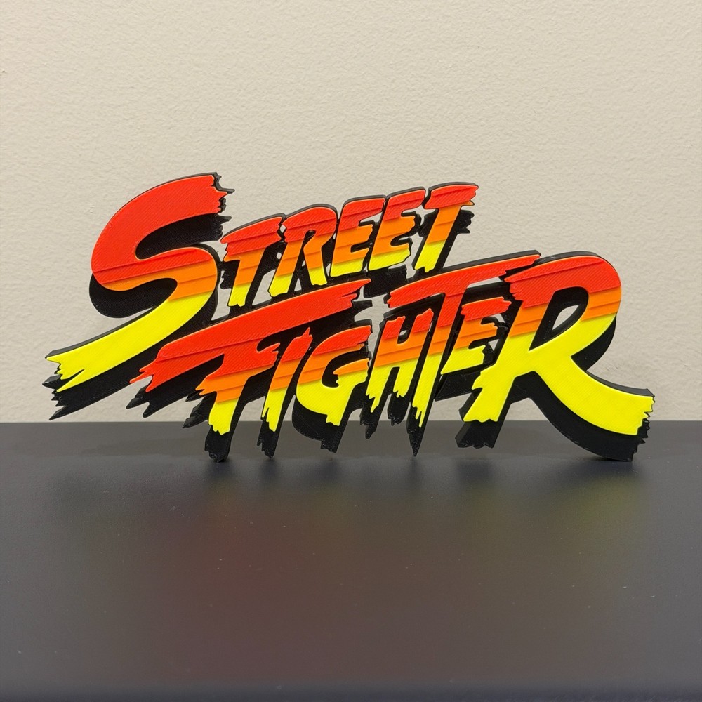 Street Fighter Decor Sign 3D Printed Display