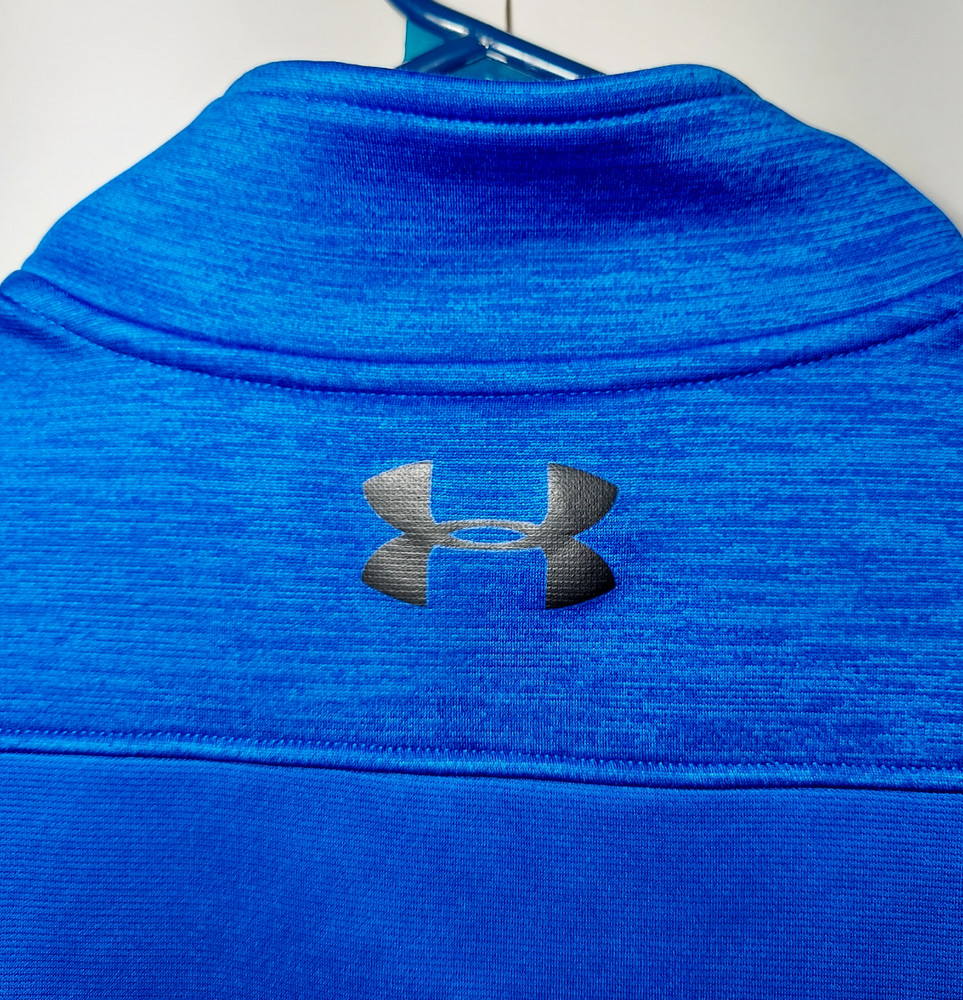 Under Armour Coldgear Jacket | 1/4 Zip Blue Polyester Outerwear | Mens Medium