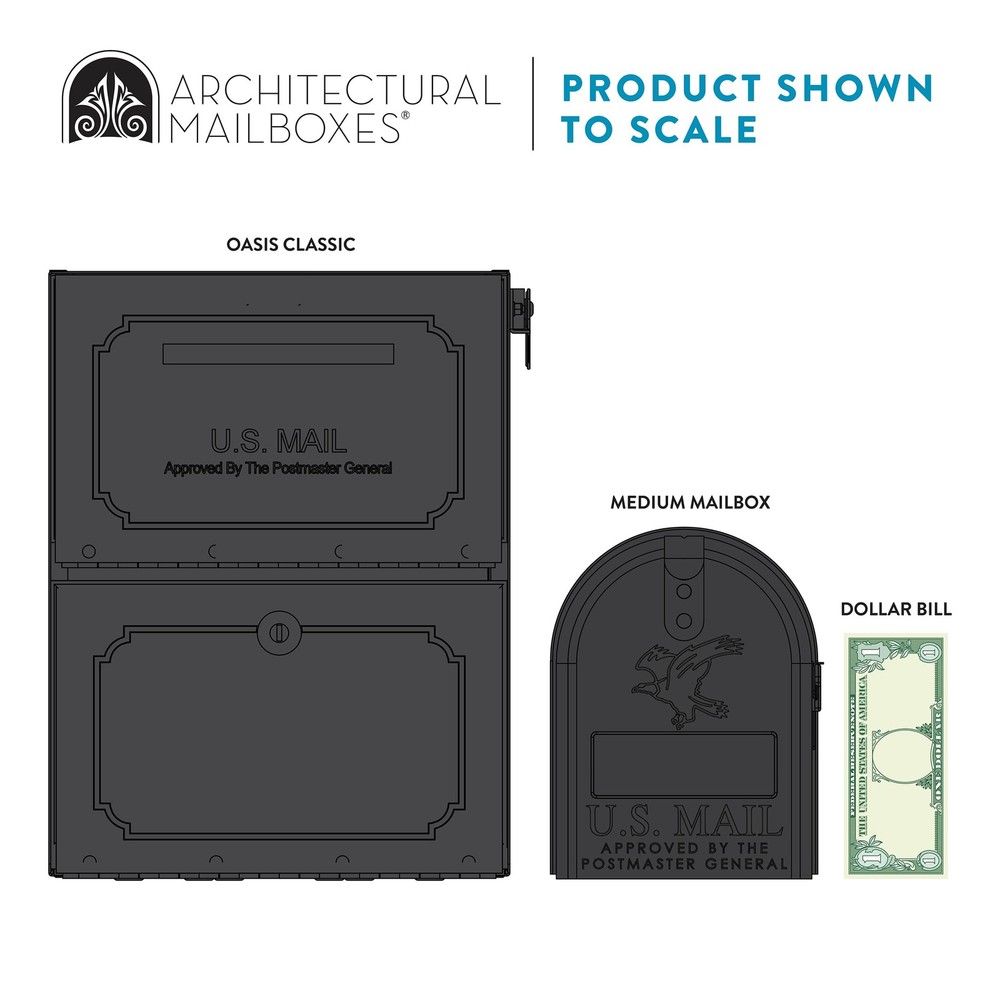 Oasis Classic Extra Large Graphite Bronze Mailbox Accessory