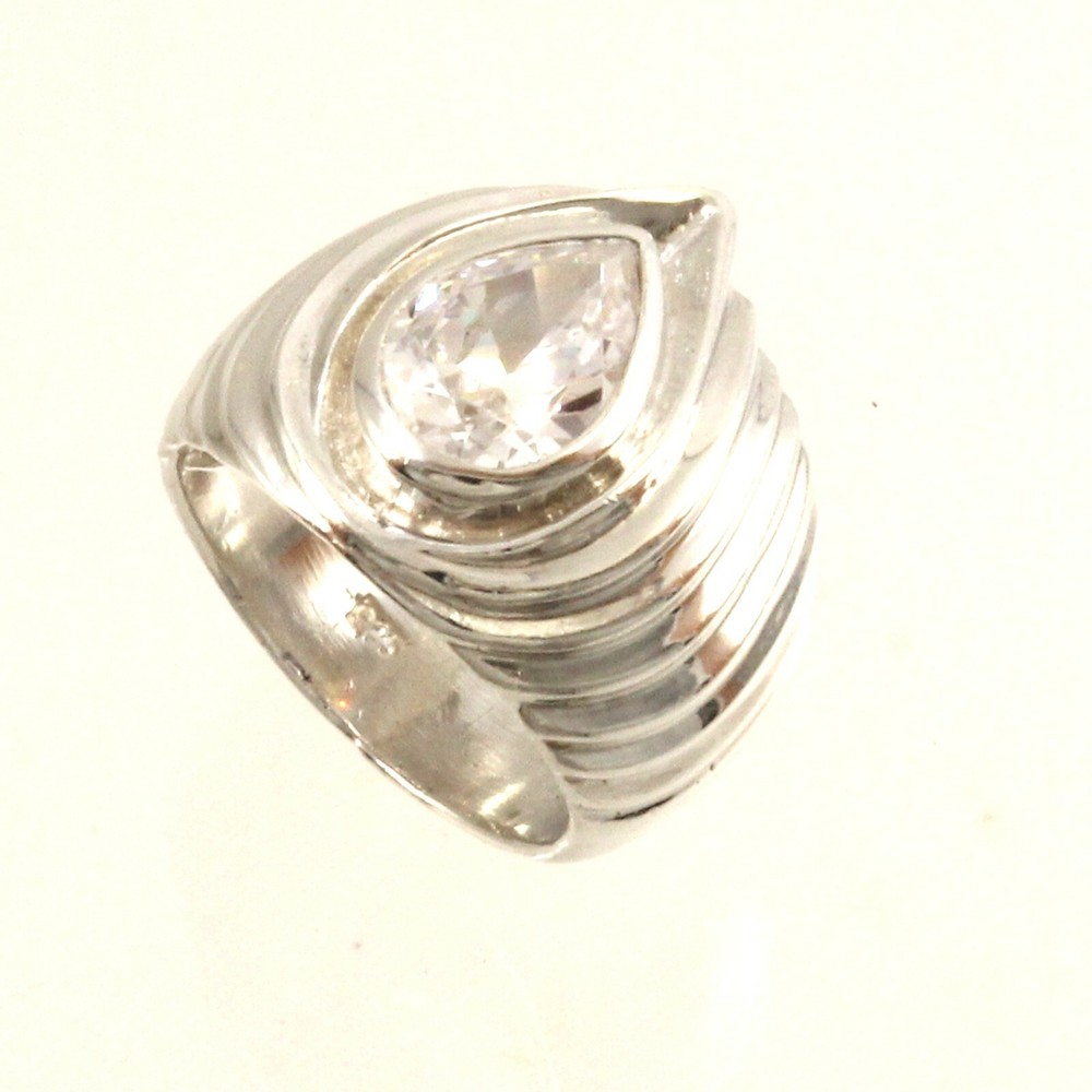 Solid Sterling Silver .925 Handmade Cubic Zirconia Solitaire Ring TPJ