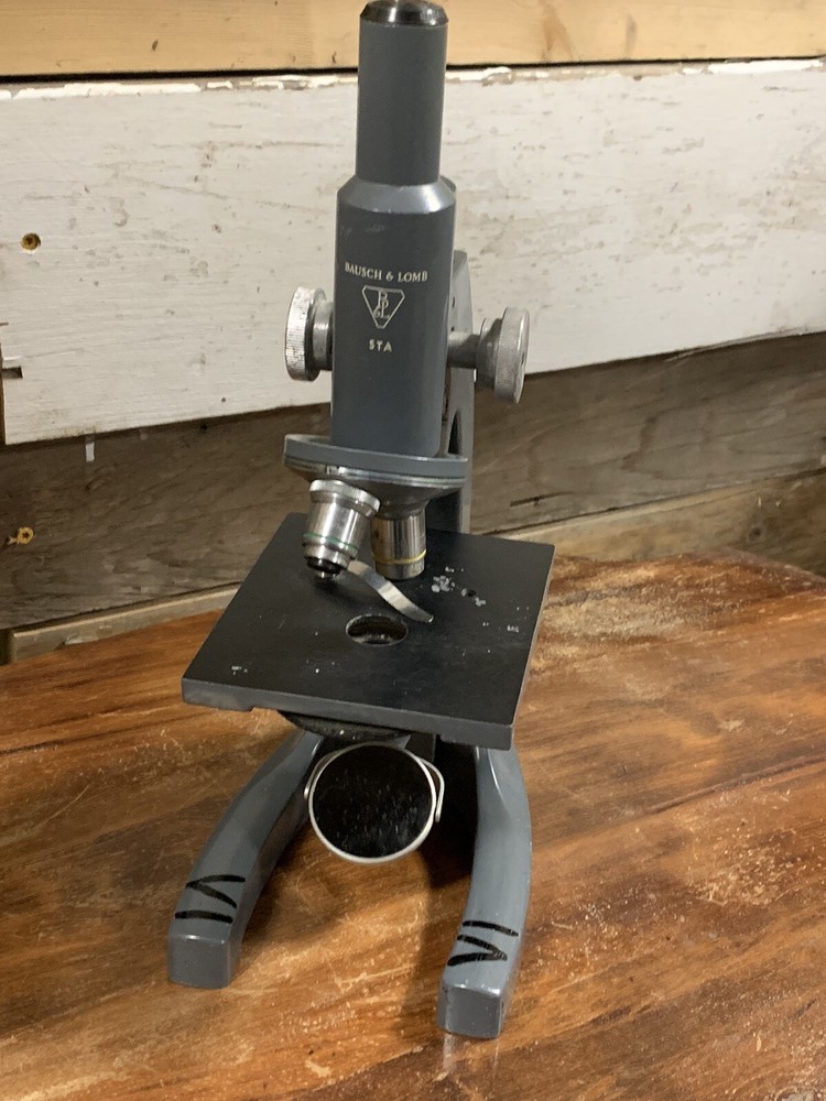 VINTAGE BAUSCH & LOMB MICROSCOPE STA MONOCULAR MICROSCOPE (18D)