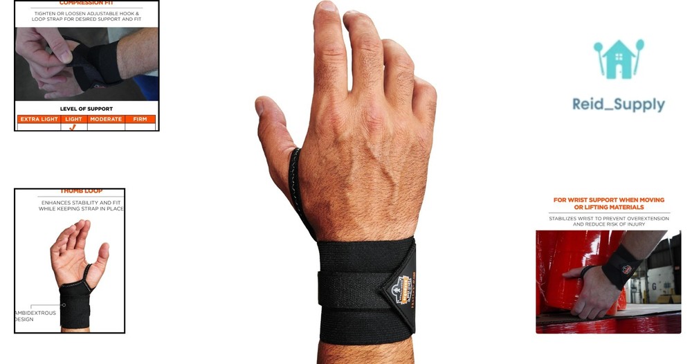 Wrist Wrap with Thumb Loop by ProFlex 420 - Adjustable Compression Support