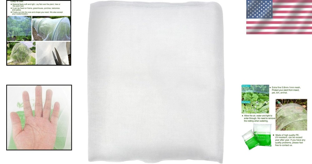 Customizable 5x10ft Fine Mesh Netting for Effective Garden Pest Control
