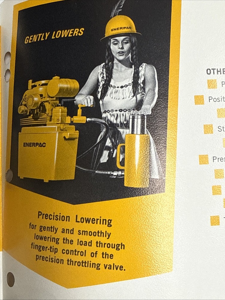 Vintage Enerpac Tools Catalog Hydraulic Pump 🇺🇸 Excellent