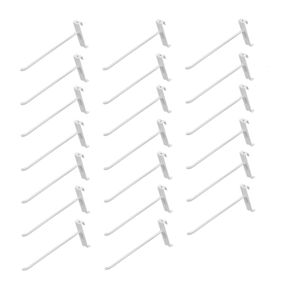 20 Pieces 8 Inch Gloss White Metal Wire Gridwall Hooks Panel Display Hanger