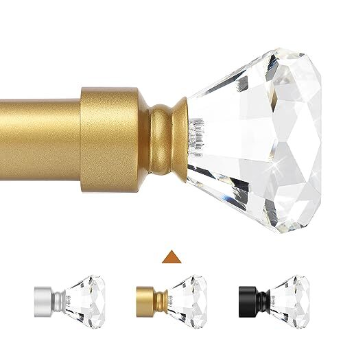 Knobelite Gold 1 Pack Window Treatment Single Curtain Rods