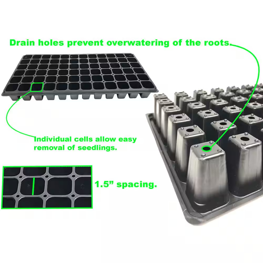 Seedling Germination Kit with Tall 7 In. Dome, Tray, Insert and 100 Seed Starter
