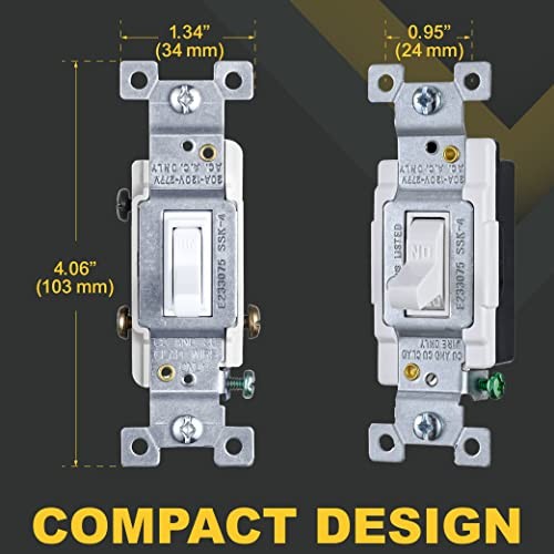 White Toggle Light Switch (1-Pack) | Single-Pole Wall Light Switch 20A 1-Pack
