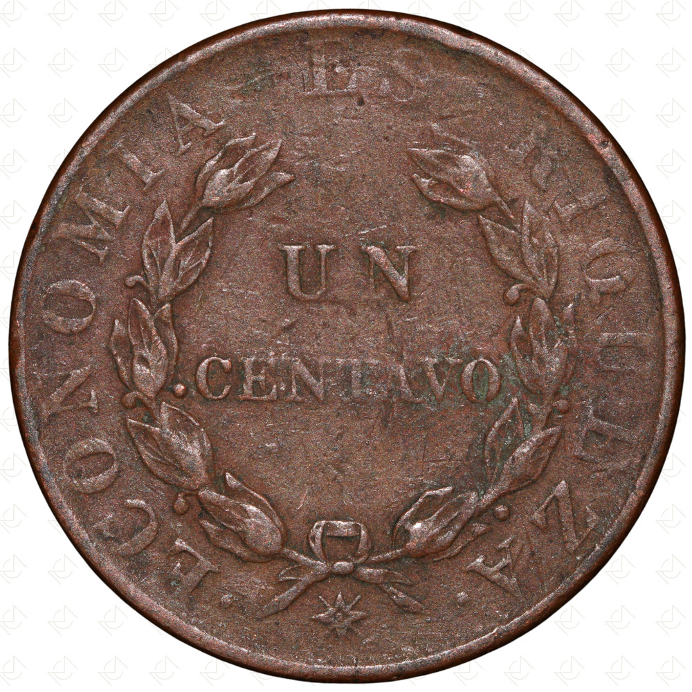1851 Chile 1 Centavo Coin – Copper