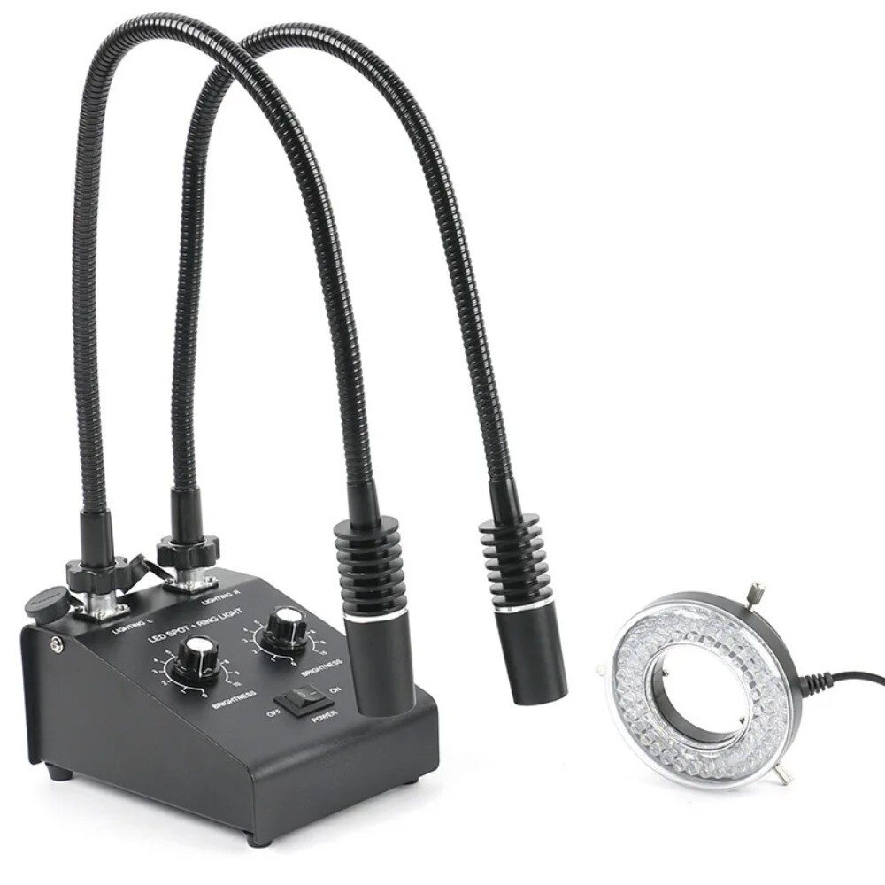 3 in 1 White Led Industrial Camera Light Source Dual Branch Microscope Dual