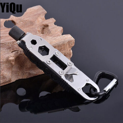 Black Multifunction Tactical EDC Mini Pocket Knife Survival Multitool Keychain