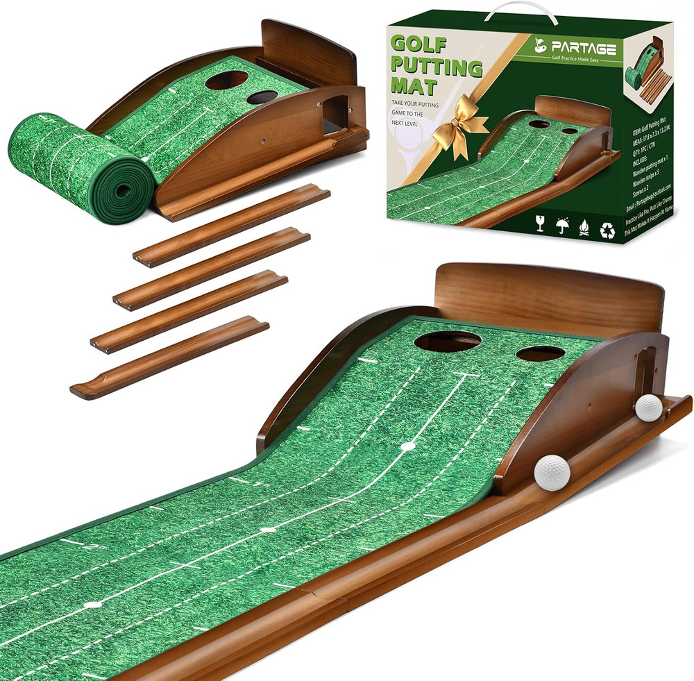 Extra Large Indoor Golf Putting Green with Ball Return - 9.8Ft Training Aid