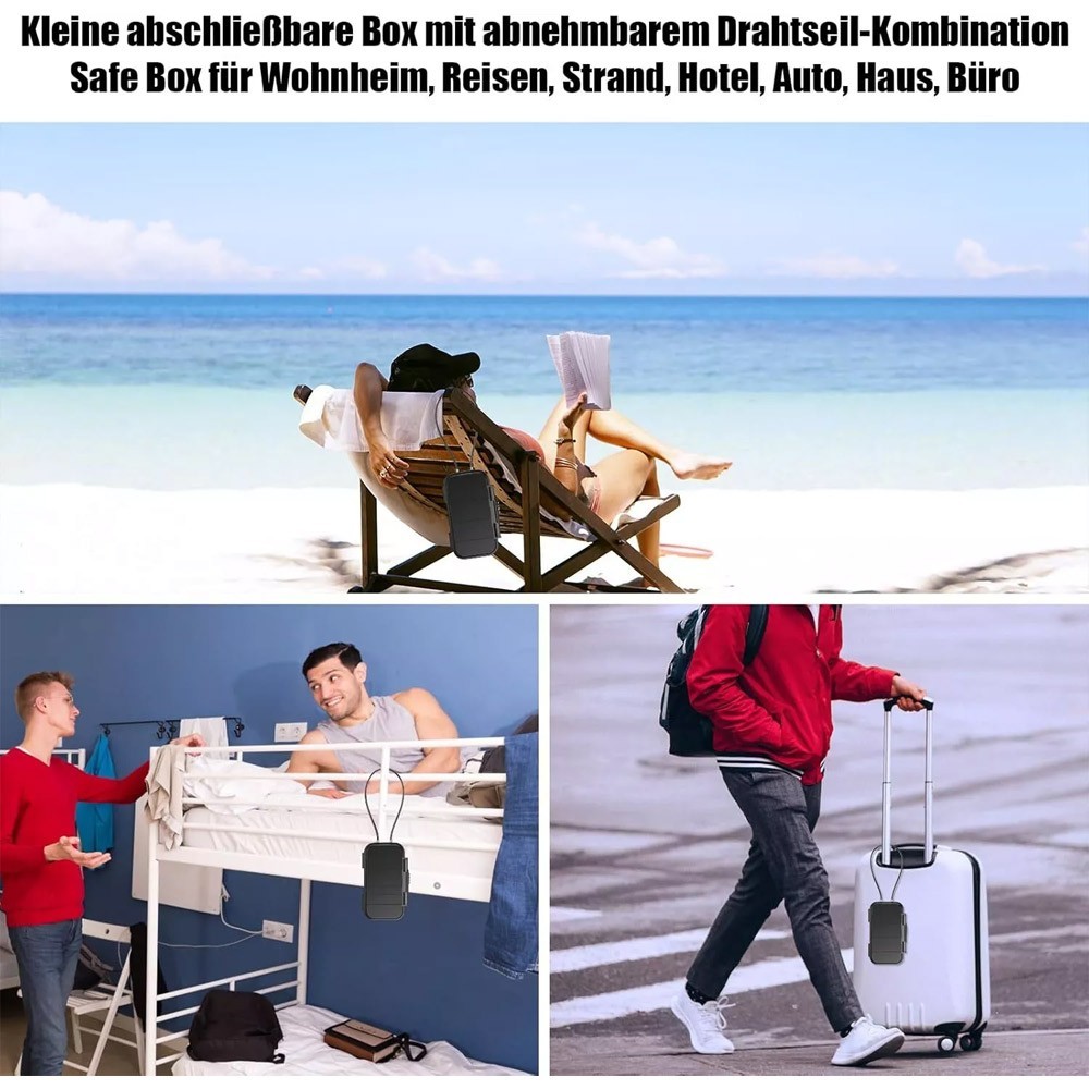 Safe Box Combination Security Case Travel Lockbox with Code Waterproof Portable