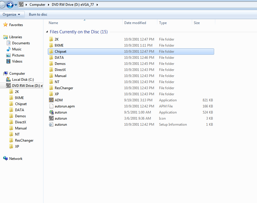 eVGA Display Driver w/ DirectX Installation CD-ROM for Windows