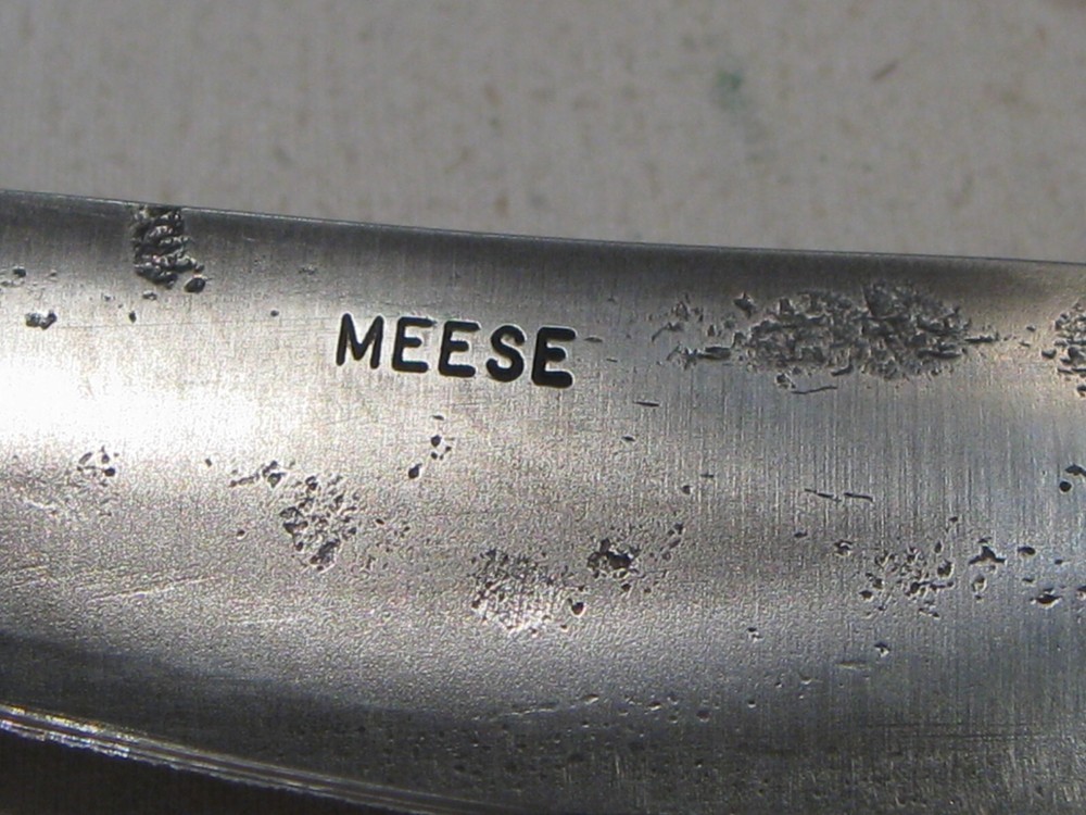 Custom Handmade MEESE Antler Handle Fixed Blade Knife & Sheath. #20