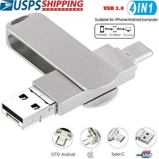4in1 USB Flash Drive PC for iPhone Android Memory Backup u Drive OTG Stick