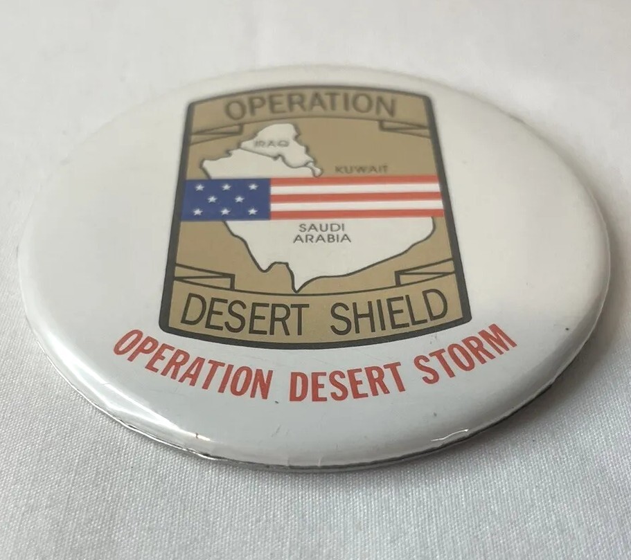 Vintage Operation Desert Storm Button - 3 Inch Diameter Great Condition