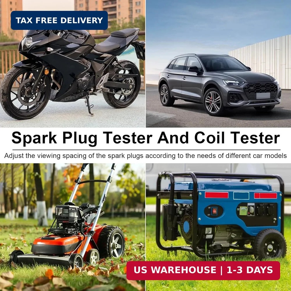 Spark Plug Tester, Adjustable Ignition Coil Tester System, Coil Pack Tester, Spa
