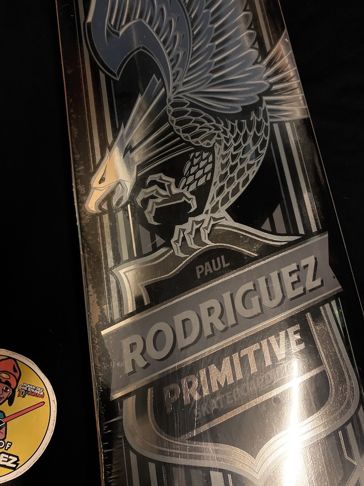 RARE Paul Rodriguez Eagle Black Silver Foil Prod Skateboard Deck PRIMITIVE
