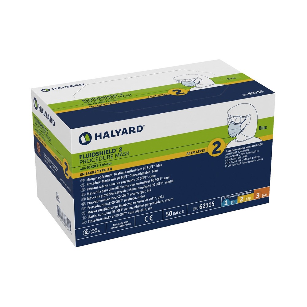 FluidShield Procedure Mask Pleated 50 per Box 62115