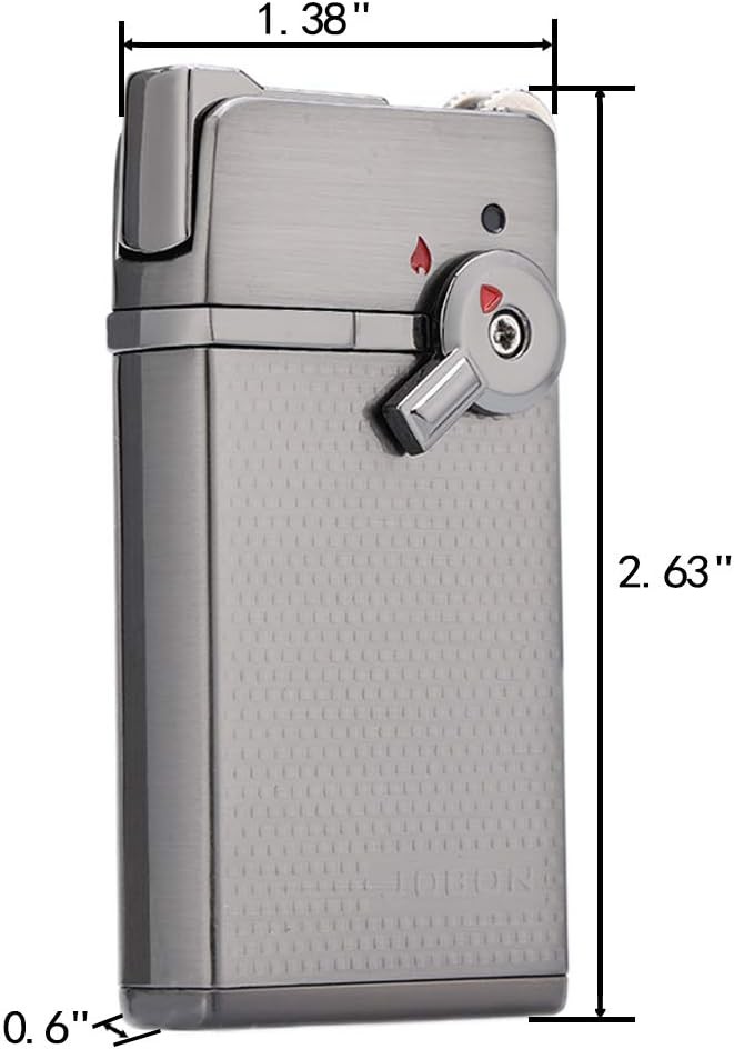 Butane Fuel Refillable, Soft/Jet Flame Switchable Cigarette Lighter with Flame A