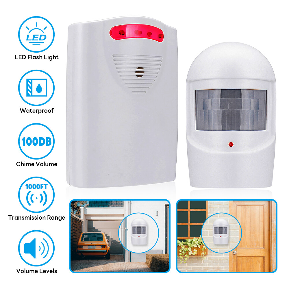 Wireless Driveway Alarm Infrared Motion Sensor Home Garage Alert Security System
