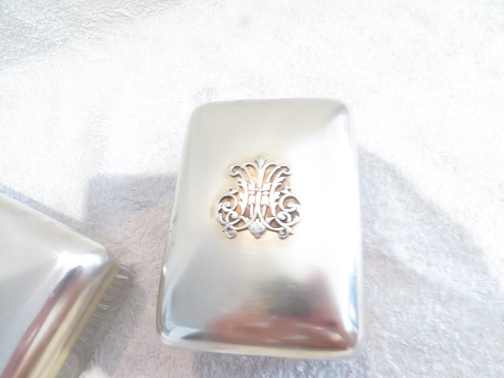 Gorgeous victorian english sterling silver & crystal 2 rectangular boxes London