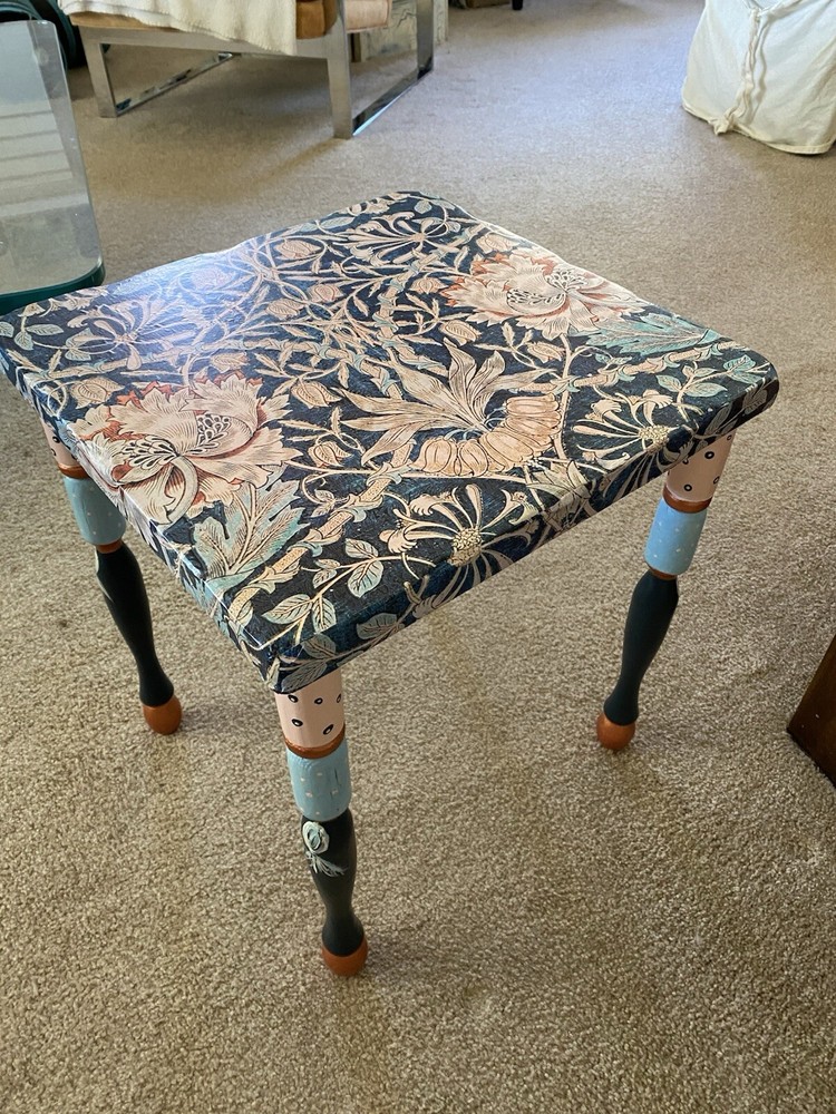 Hand Painted And Decoupaged Table