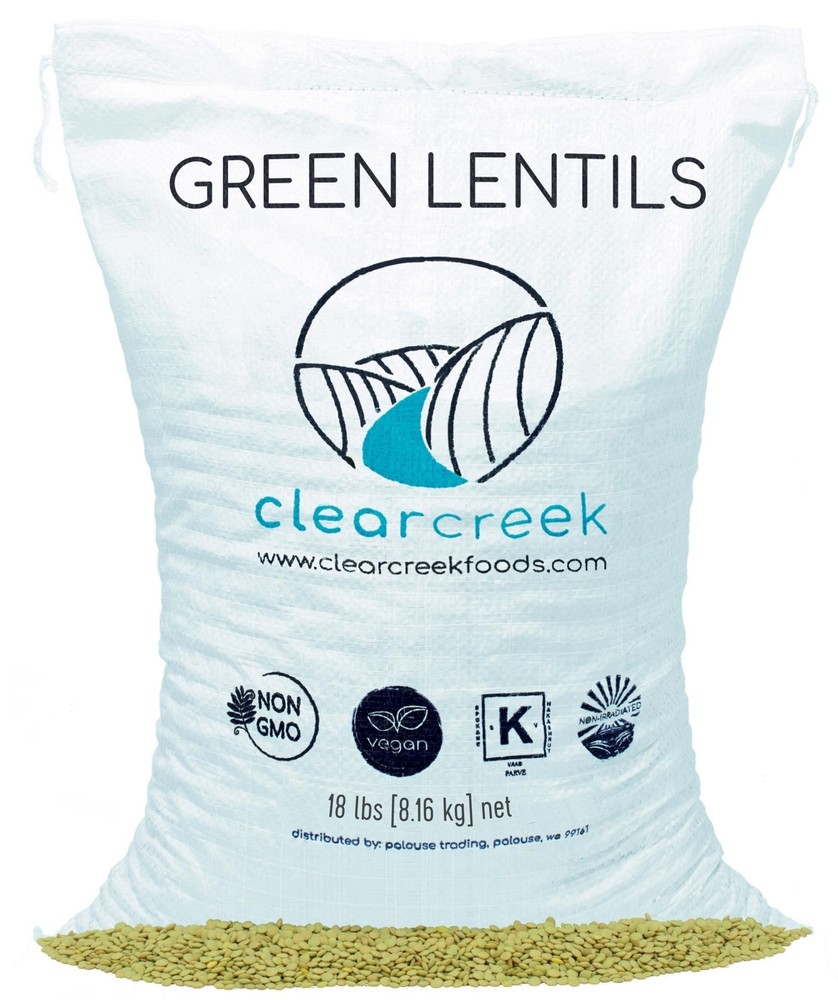 Clear Creek Bulk Green Lentils, 18 LBS