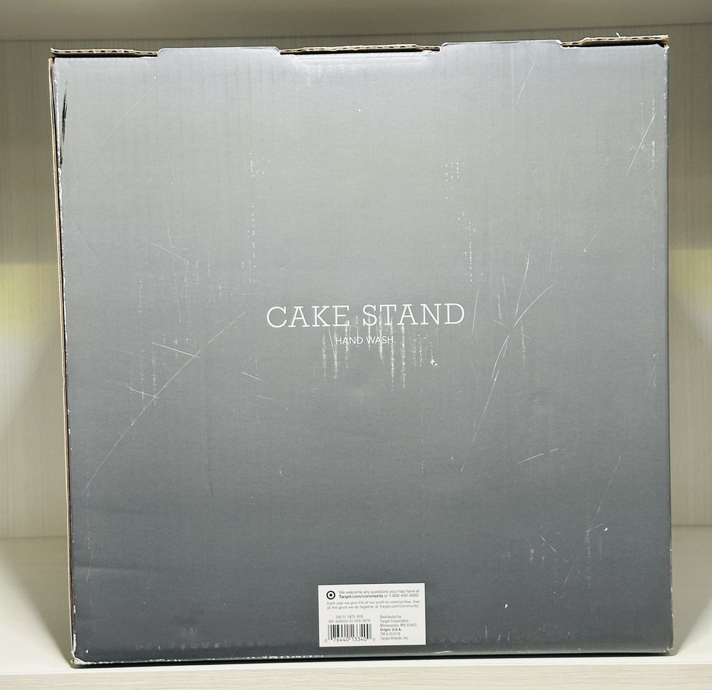 Threshold Classic 2-Piece Glass Cake Stand with Dome New