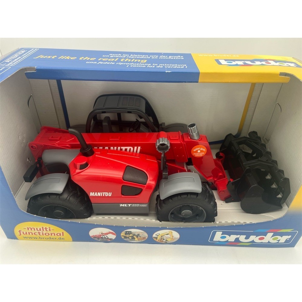 Bruder Manitou Telescopic Loader Telehandler w/ Bucket Attachment Boxed