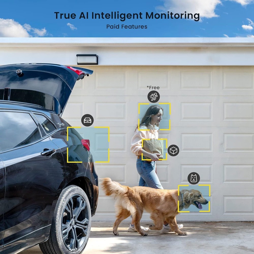 2K Wireless WiFi Night Vision Solar Powered Security Camera，rechargeable battery
