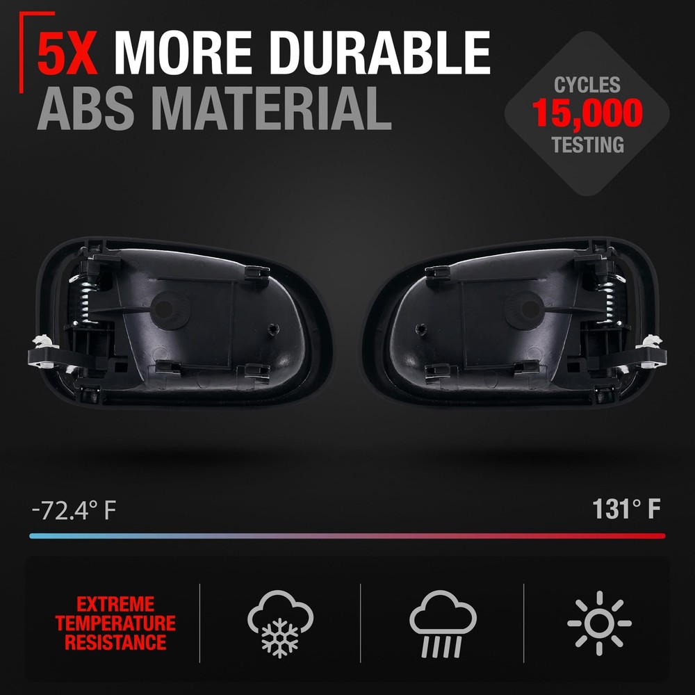 T1A Interior Front or Rear Driver and Passenger Door Handle Replacement Set -...
