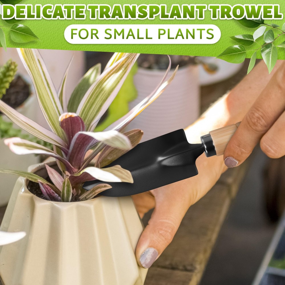 Small Garden Tools - 3 Pcs Mini Set with Black, Light Brown