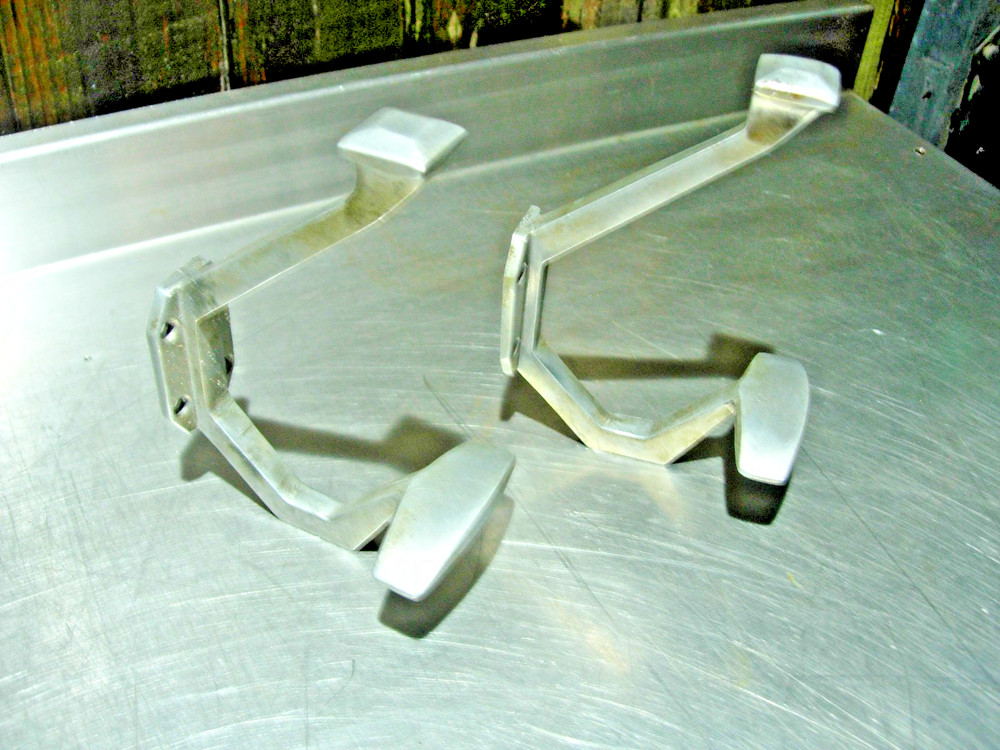 Set of 6 Original Angular Art Deco Aluminium Coat Hooks