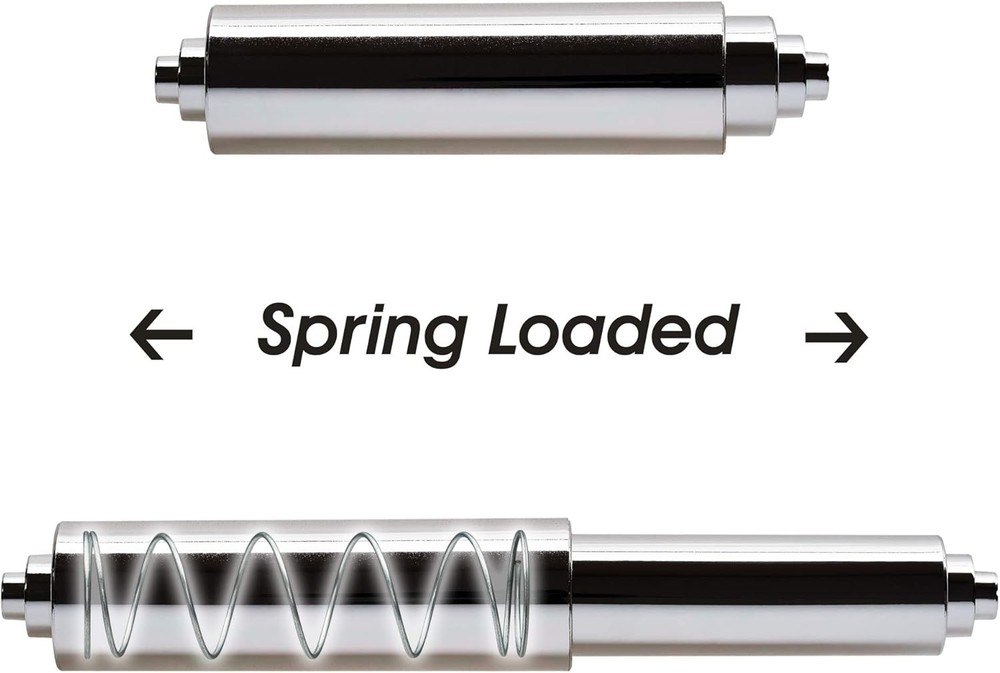 Universal Plastic Spring Loaded Toilet Paper Roll Holder Replacement, Chrome (1,